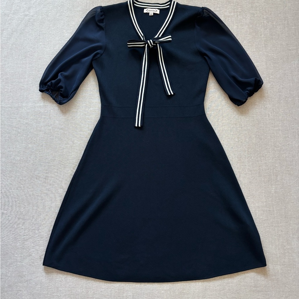 Nanette Lepore navy dress.